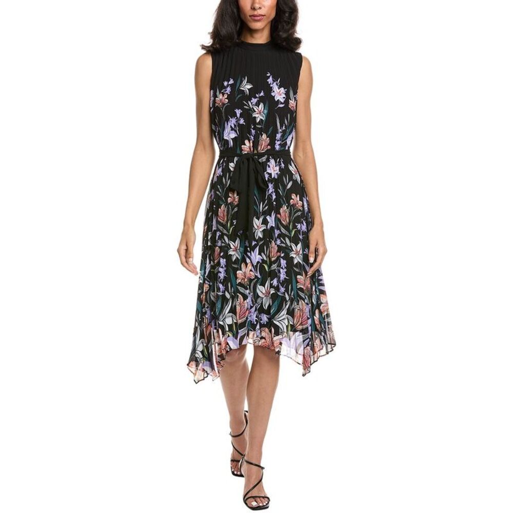 Tahari Asl Womens  Petite Midi Dress, Black